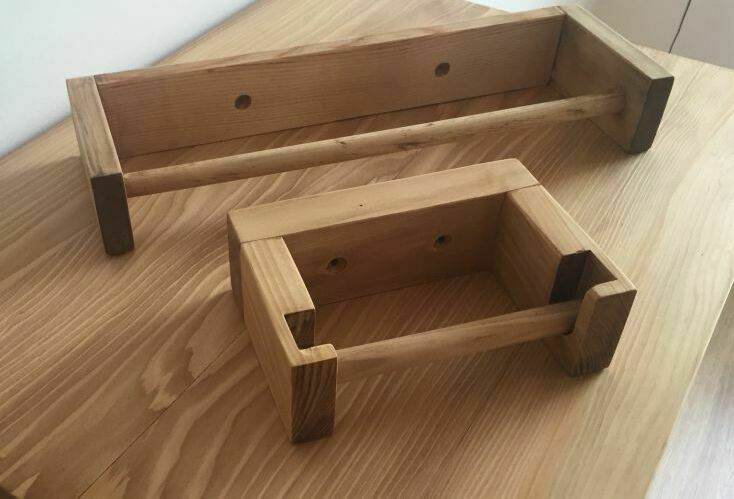 Держатели из дерева 001, массив пихты, аксессуары в ванную комнату - мастерская Андрея Тахмазян Держатели из дерева 001, массив пихты